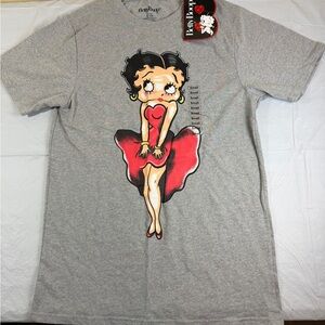 Betty Boop Red and Gray Short Sleeve Tee